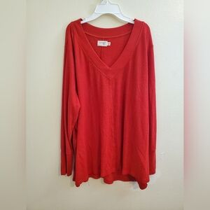 Long sleeve red blouse